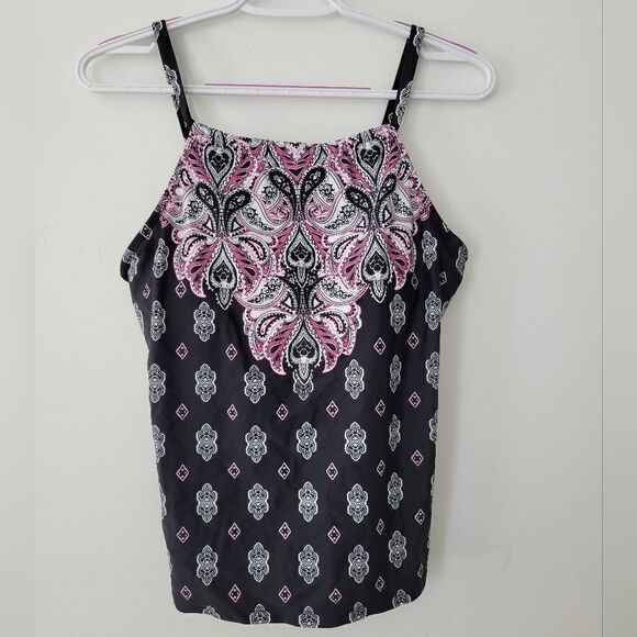 NWT Island Escape Cali Print Tankini Swim Top - Picture 2 of 4